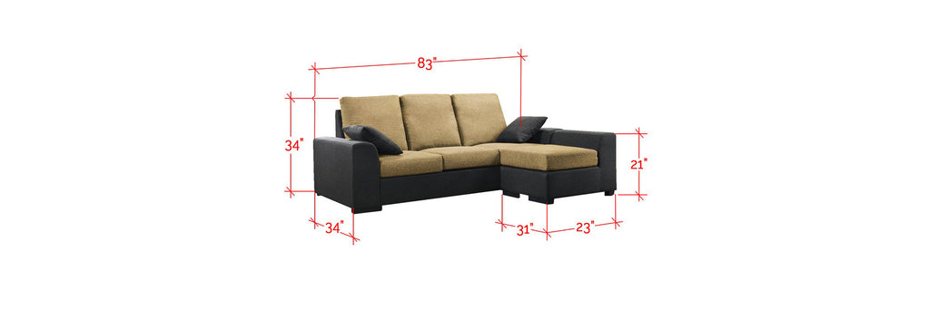 Obi 3 Seater Fabric Sofa with Ottoman