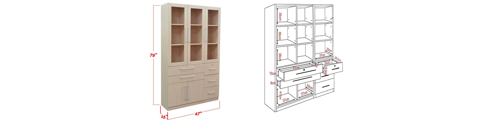 Darra Series 8 Display Cabinet With Glass Doors