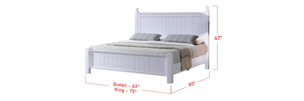 Ari Series 1 Korean Style Wooden Bed Frame White In Queen And King Size