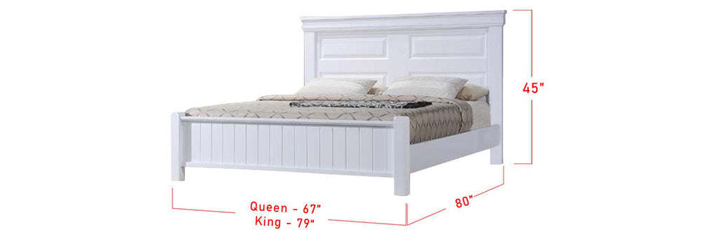 Ari Series 4 Korean Style Wooden Bed Frame White In Queen And King Size