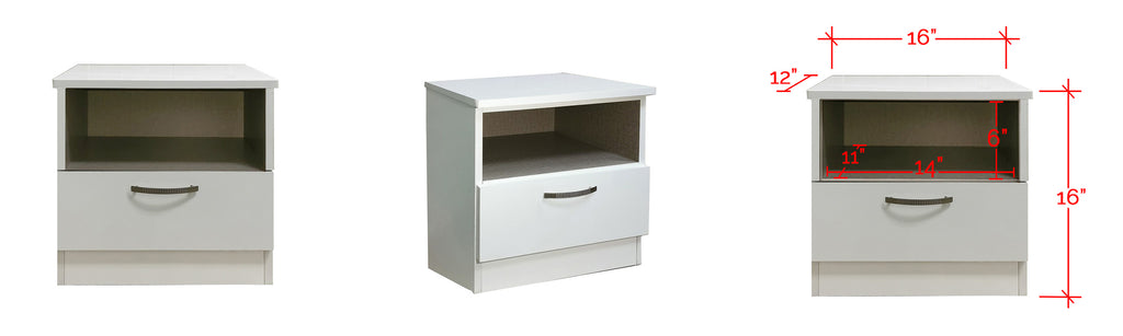 Barn Series Bedside Table In White