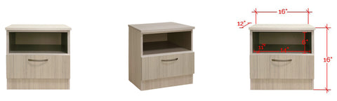 Barn Series Bedside Table In White Wash