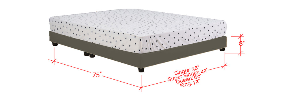 Basic Series Fabric Divan Bed Frame Light Grey In Single, Super Single, Queen and King Size