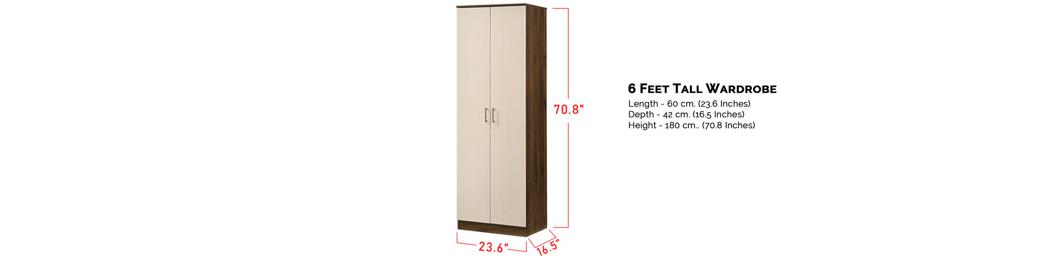 Britain 2 Door Wardrobe In BrownWhite