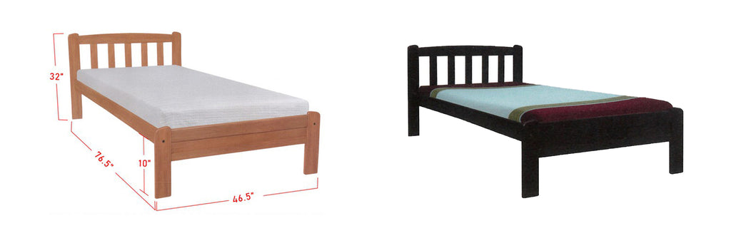 Caelan Wooden Bed Frame Cherry, And Walnut In Super Single Size