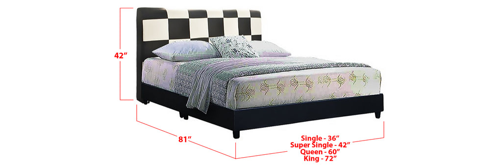 Carey Faux Leather Bed Frame Dark Brown In Single, Super Single, Queen, and King Size