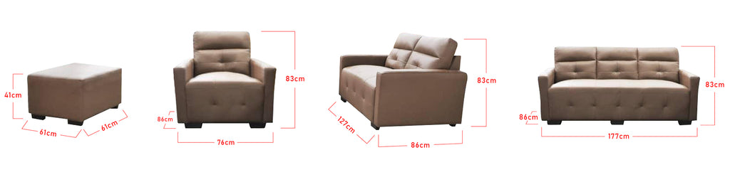 Emersy 2 Seater L-Shaped Half Genuine Cowhide Leather Sofa in 6 Colours