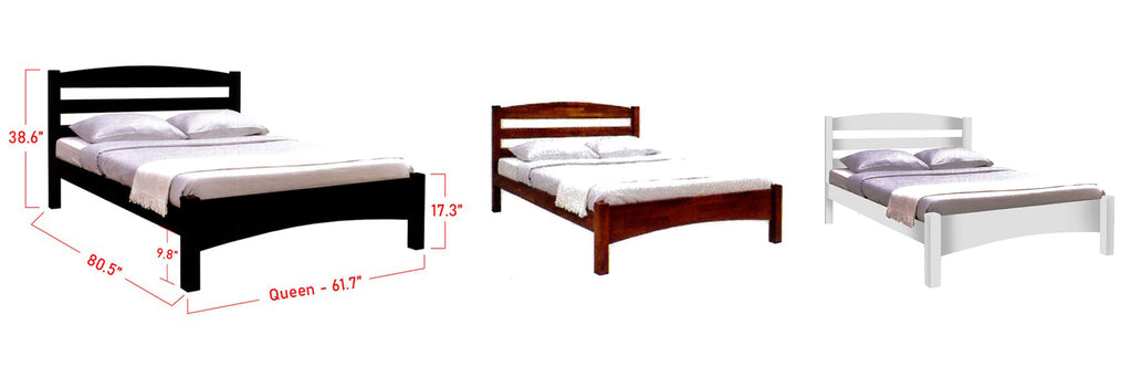 Gini Wooden Bed Frame 3 Colors In Queen Size