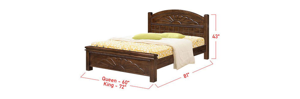 Giorgia Wooden Bed Frame Brown In Queen and King Size