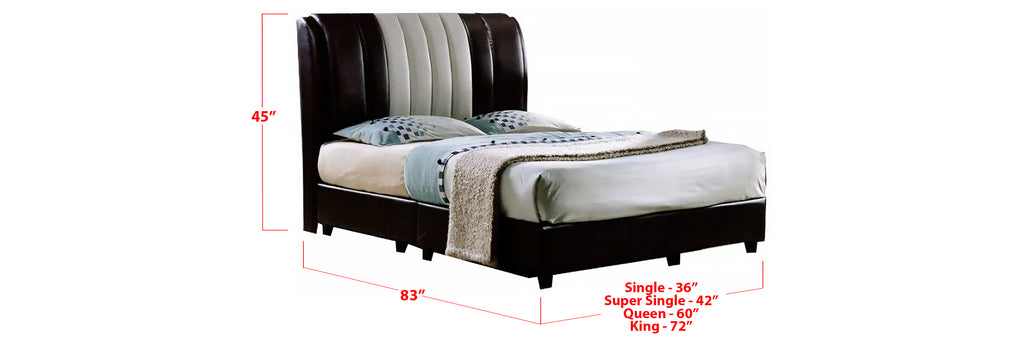 Jacee Faux Leather Bed Frame In Single, Super Single, Queen, and King Size