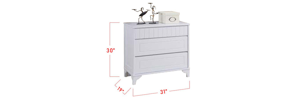 Jean Series Korean Style 2 Drawer Chest In White