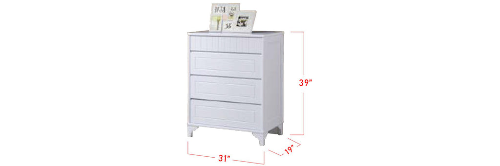 Jean Series Korean Style 3 Drawer Chest In White