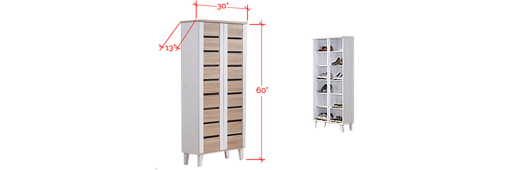 Jinnie Series Tall Shoe Cabinet In White Natural