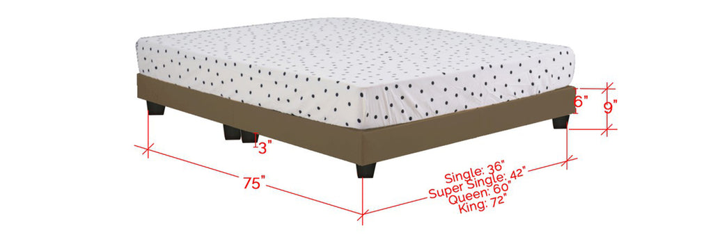 Kanto Series Leather Divan Bed Frame In Single, Super Single, Queen and King Size