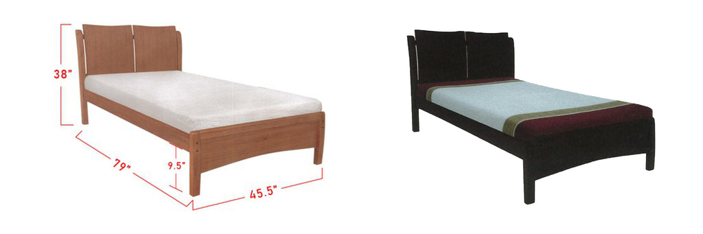Kerry Wooden Bed Frame Cherry, And Walnut In Super Single Size