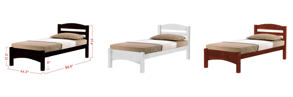 Kylin Wooden Bed Frame White, Cherry, and Walnut In Super Single Size