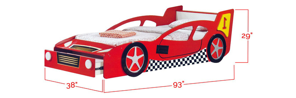 Marc Series Children Race Car Bed Red In Single Size