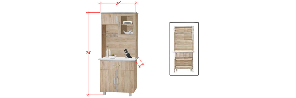 Mica Series 1 Tall Kitchen Cabinet In Natural