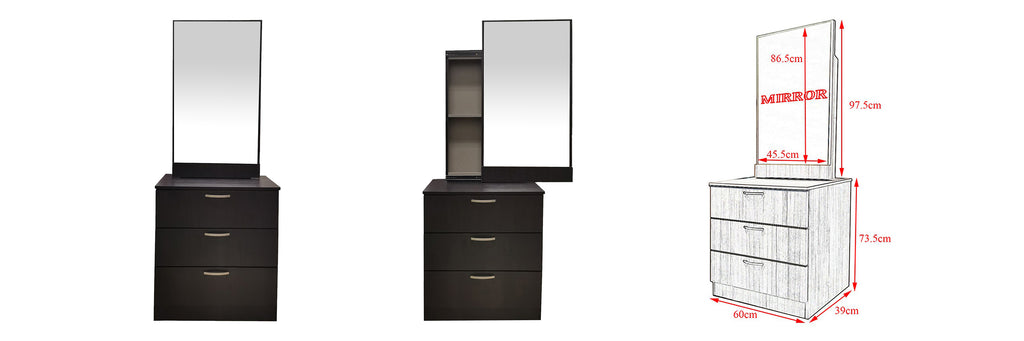 Minna Series 5 Makeup Dressing Table With Stool In Walnut