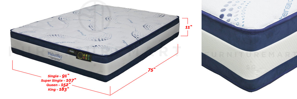 MyMatt Pocket Sky 11 Pocket Spring Mattress In Single, Super Single, Queen and King Size