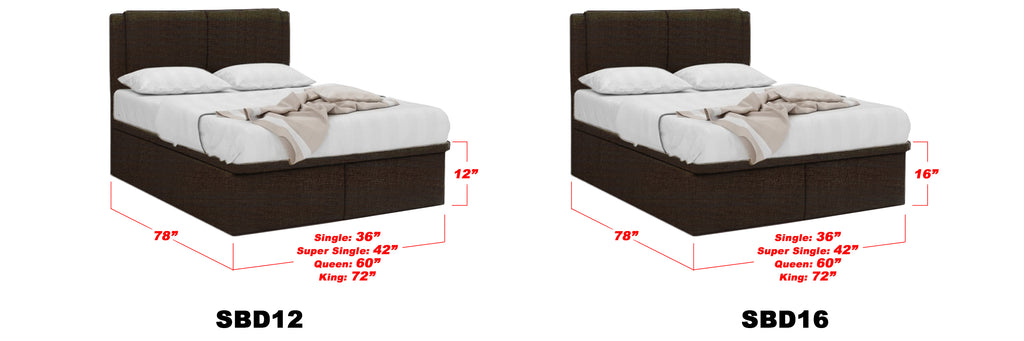Native Fabric Storage Bed Frame In Single, Super Single, Queen, and King Size