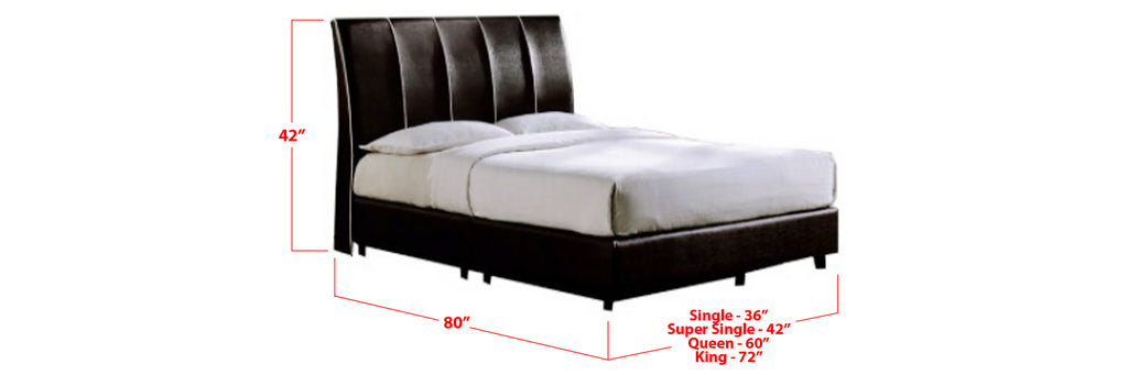 Naveen Faux Leather Bed Frame Black In Single, Super Single, Queen, and King Size