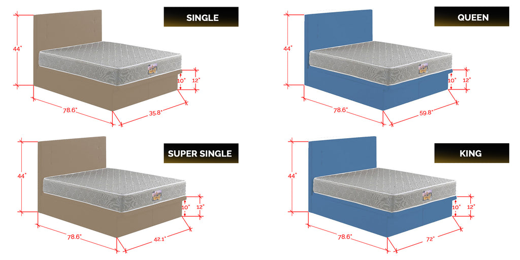 Nivie Series Fabric and  Leather Storage Divan In Single, Super Single, Queen, and King Size