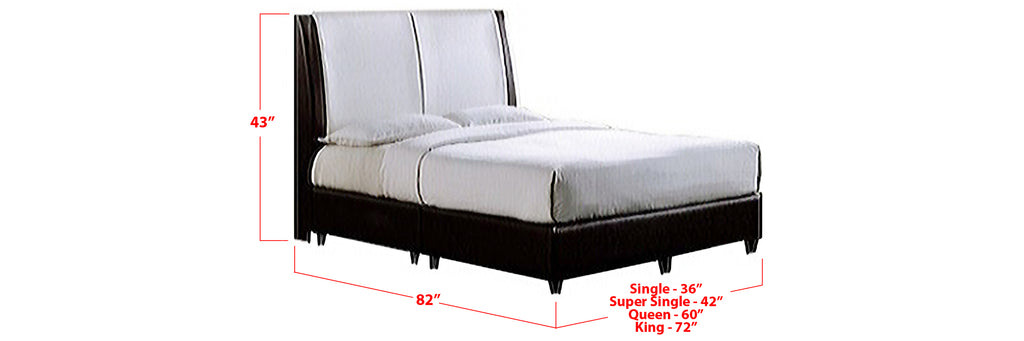 Nuri Faux Leather Bed Frame Black In Single, Super Single, Queen, and King Size