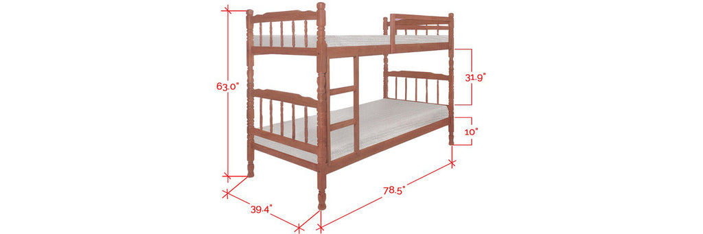 Olanna Wooden Double Decker Bed Frame Brown In Single Size