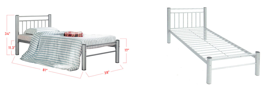 Omri Series 5 Metal Bed Frame White In Single Size