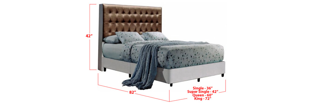 Ozzie Faux Leather Bed Frame Dark Brown/ White In Single, Super Single, Queen, and King Size