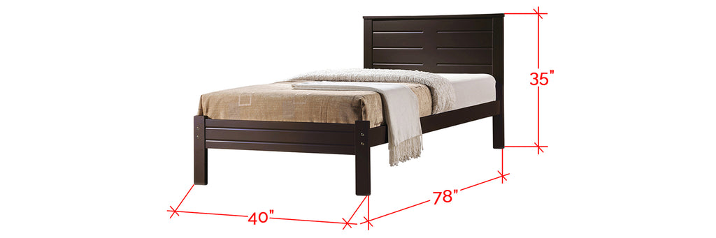 Robby Series 12 Wooden Bed Frame Cappuccino In Single Size