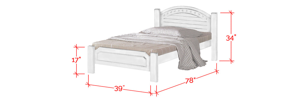 Robby Series 14 Wooden Bed Frame White In Single Size