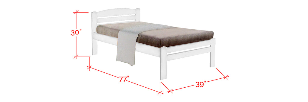 Robby Series 5 Wooden Bed Frame White In Single Size