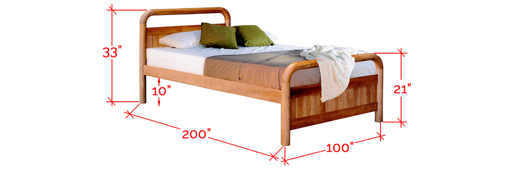 Robby Series 8 Wooden Bed Frame Cherry In Single Size