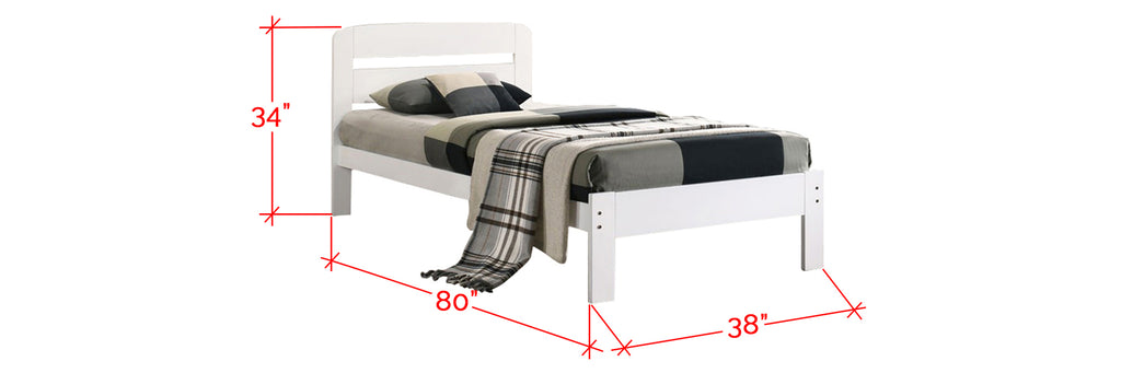 Robby Series 9 Wooden Bed Frame White In Single Size