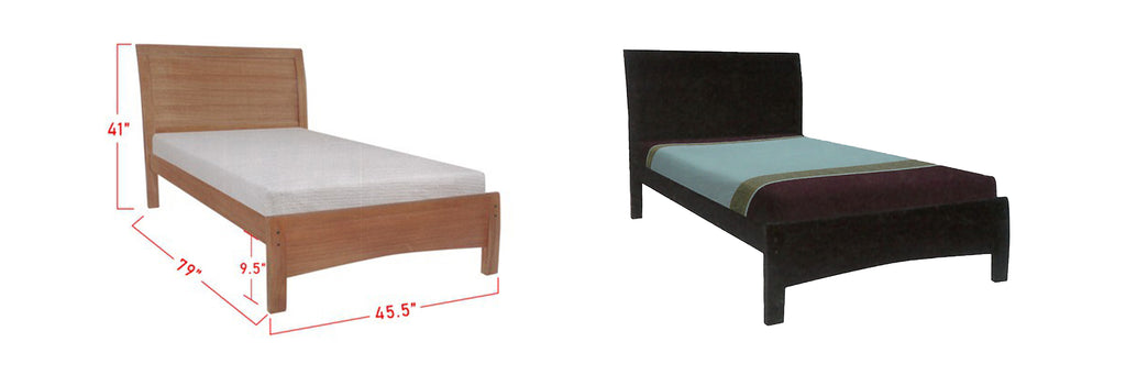 Ronie Wooden Bed Frame Cherry, And Walnut In Super Single Size
