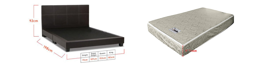 Sabrina Bed Frame + 6 inch HD Foam Mattress In Single, Super Single, Queen, and King Size