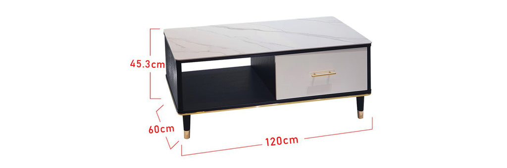 Sharie Series 7 Rectangle Coffee Table In Black White