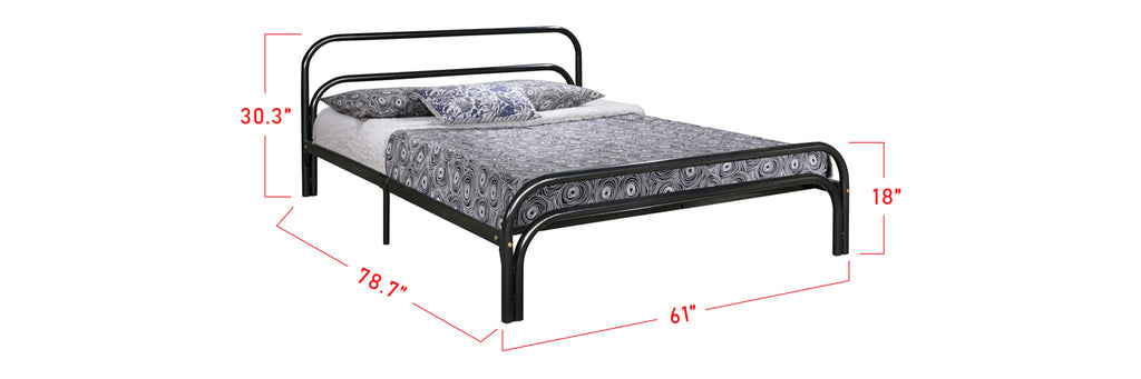 Suzana Series 10 Metal Bed Frame Black In Queen Size