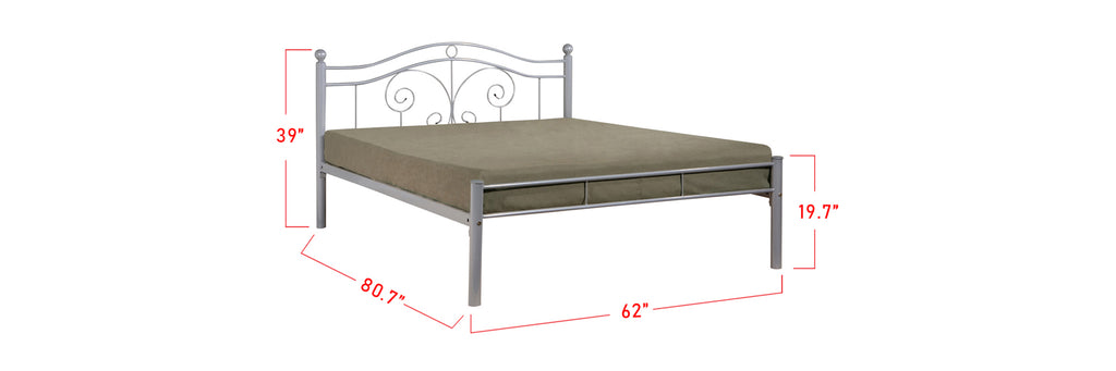 Suzana Series 12 Metal Bed Frame White In Queen Size