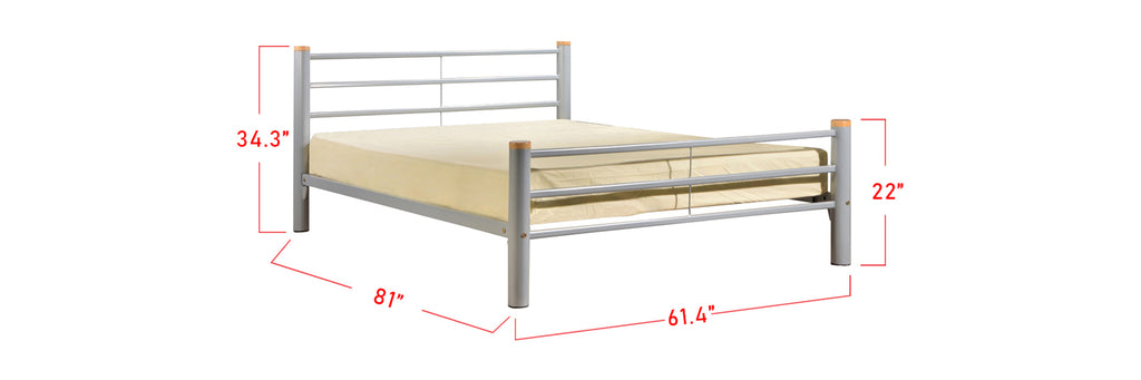 Suzana Series 14 Metal Bed Frame White In Queen Size