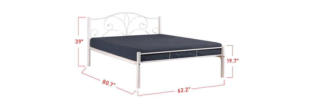 Suzana Series 15 Metal Bed Frame White In Queen Size