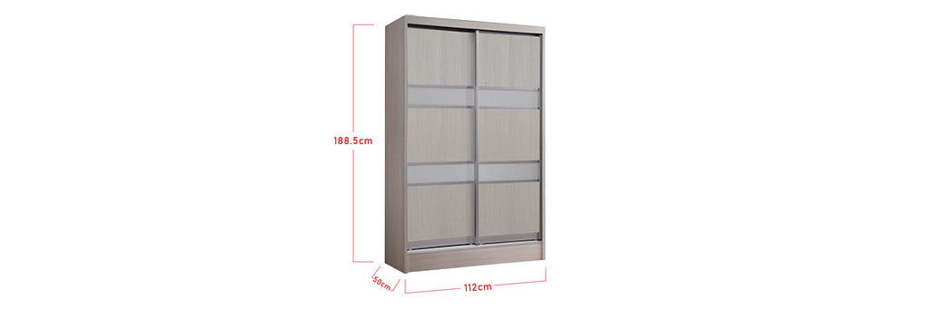 Tatum Series 4 Feet Wooden Sliding Door Wardrobe In White Wash