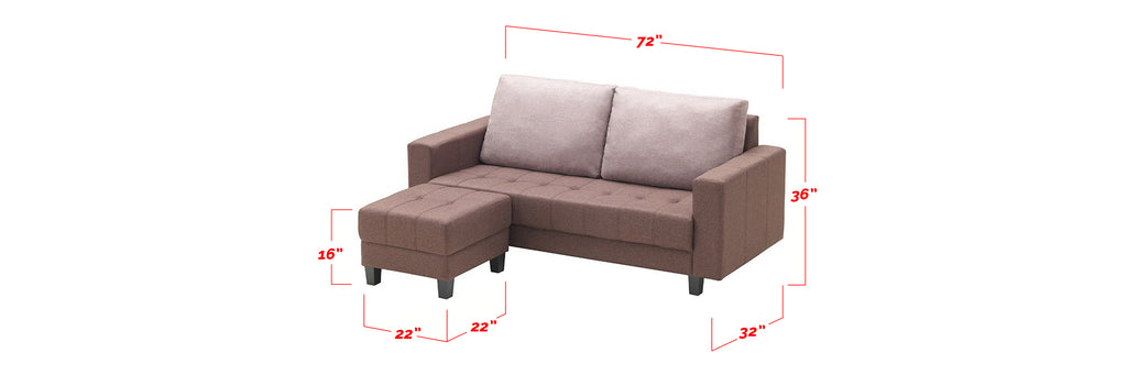 Vivo 3 Seater Fabric Sofa With Stool Set