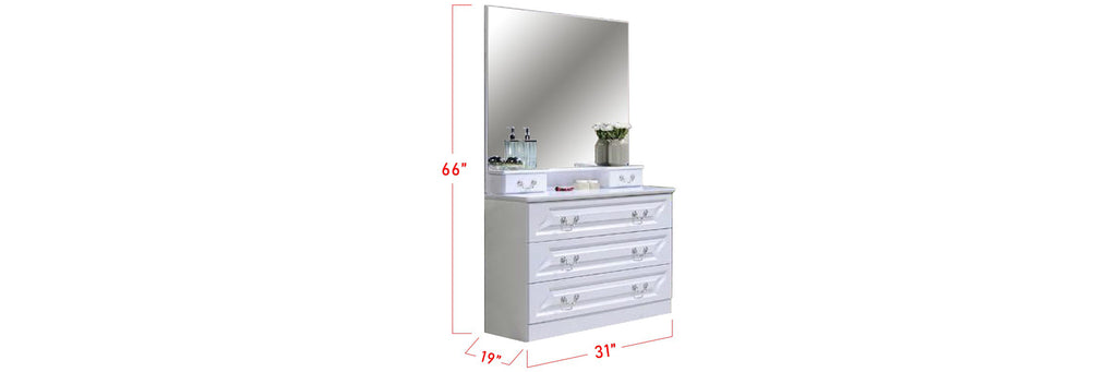 Yoon Series A Korean Style Dressing Table In White