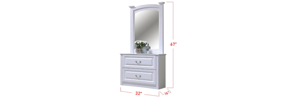 Yoon Series D Korean Style Dressing Table In White
