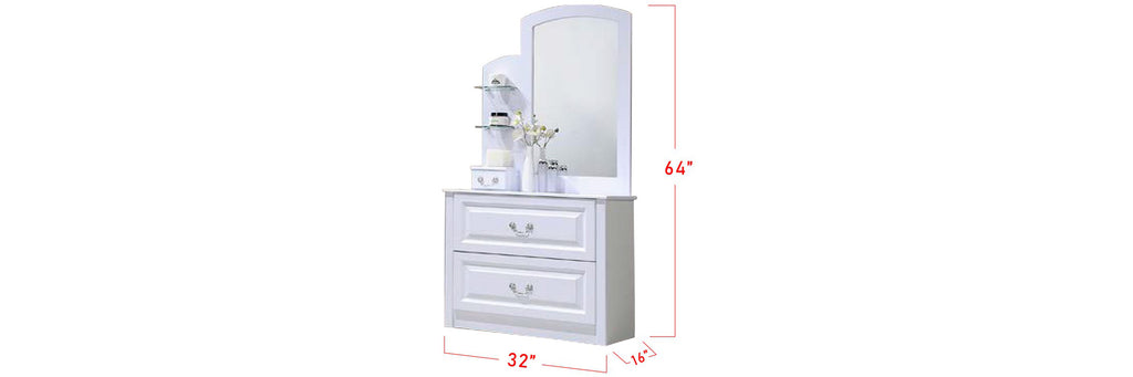 Yoon Series E Korean Style Dressing Table In White