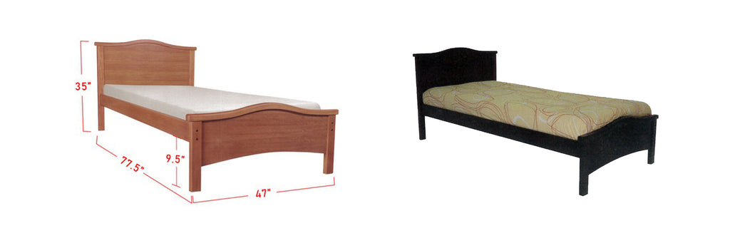 Rene Wooden Bed Frame Cherry, And Walnut In Super Single Size