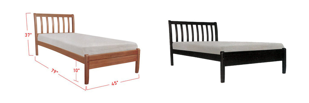 Devan Wooden Bed Frame Cherry, And Walnut In Super Single Size